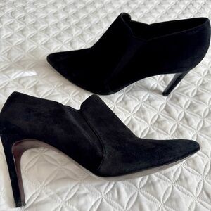 Cole Haan Allaire Shootie II Pointed Toe Suede Heeled Ankle Bootie Black Sz 9.5